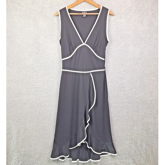 Mixit Dresses & Skirts - Mixit Dress Womens 10 Medium Black Fit Flare Tulip Hem Flirty USA Made Y2K